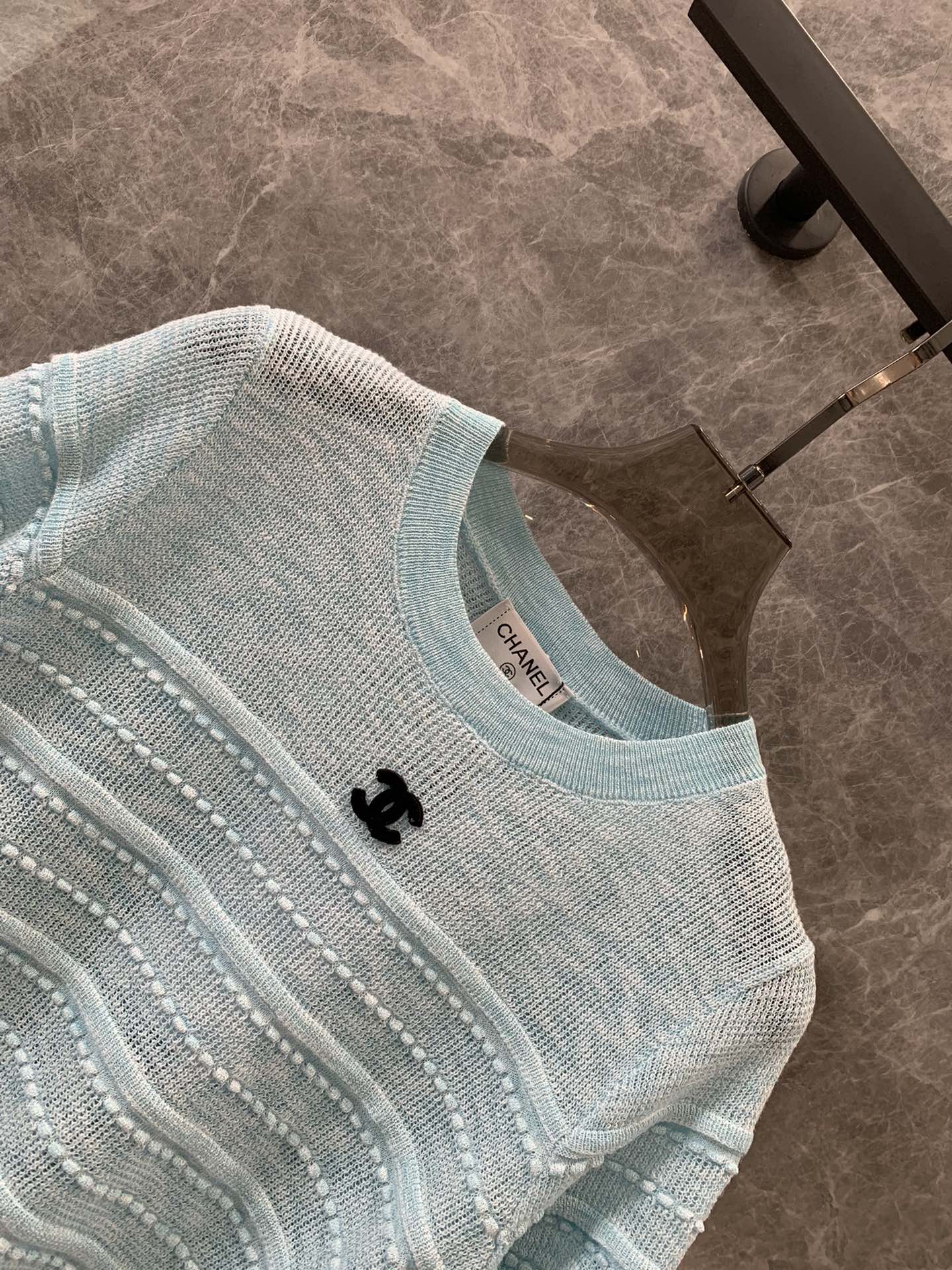 Chanel 2404 - Роскошный вязаный топ - Синий