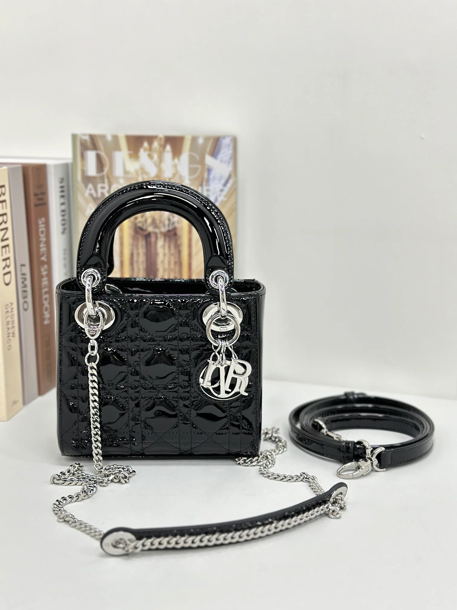 Dior Lady Series Mini Patent Black 1