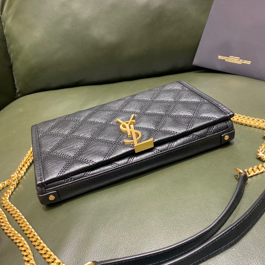 Сумка YSL-Becky из овечьей кожи с ромбовидной стёжкой и цепочкой - 1 шт.