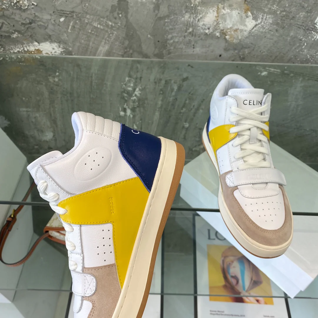 Спортивные повседневные высокие кроссовки Celine в стиле ?колор-блок?