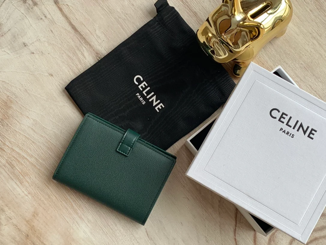 Кошелек Celine Strap из зернистой телячьей кожи - 10