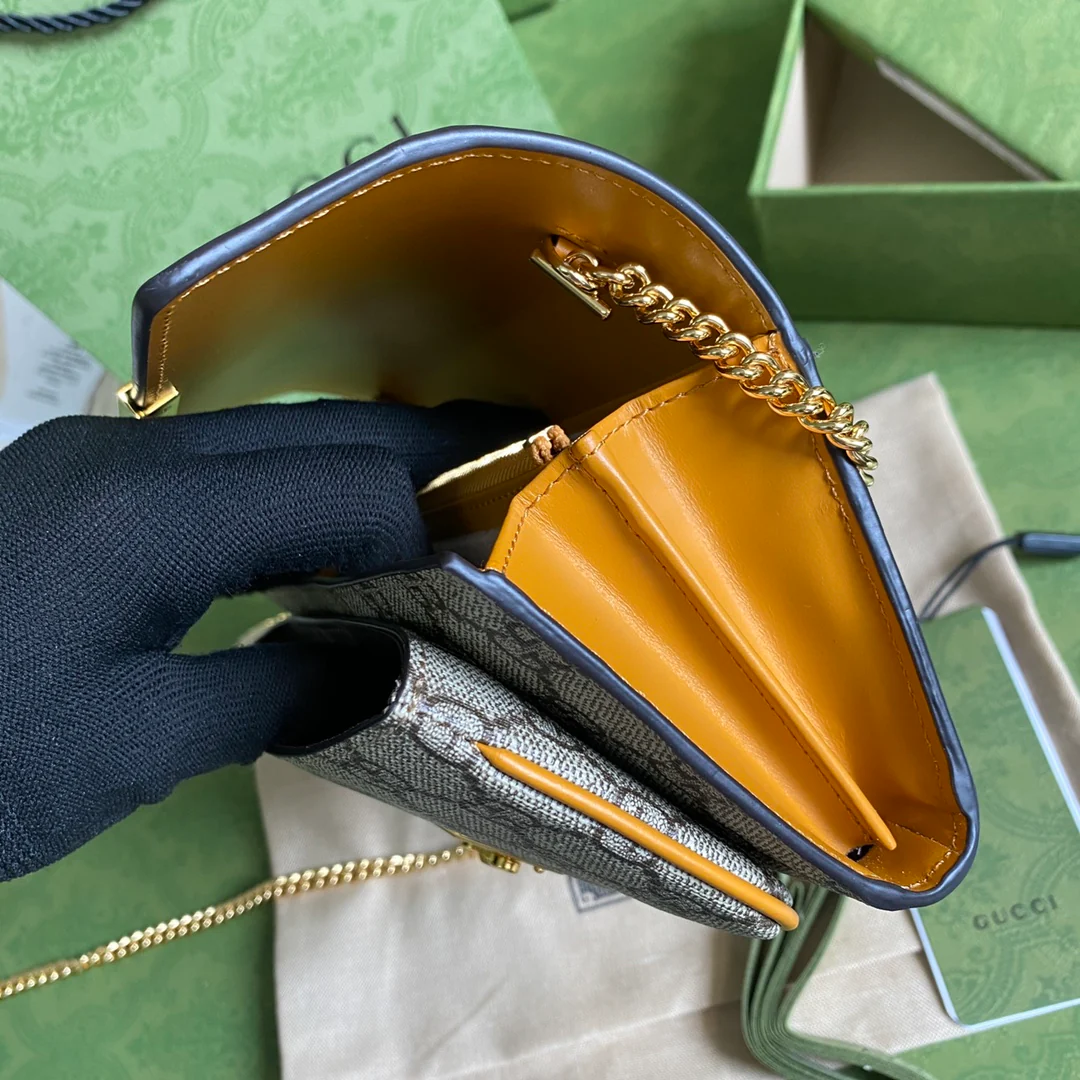 Сумка Gucci с замком и цепочкой - длинный кошелек