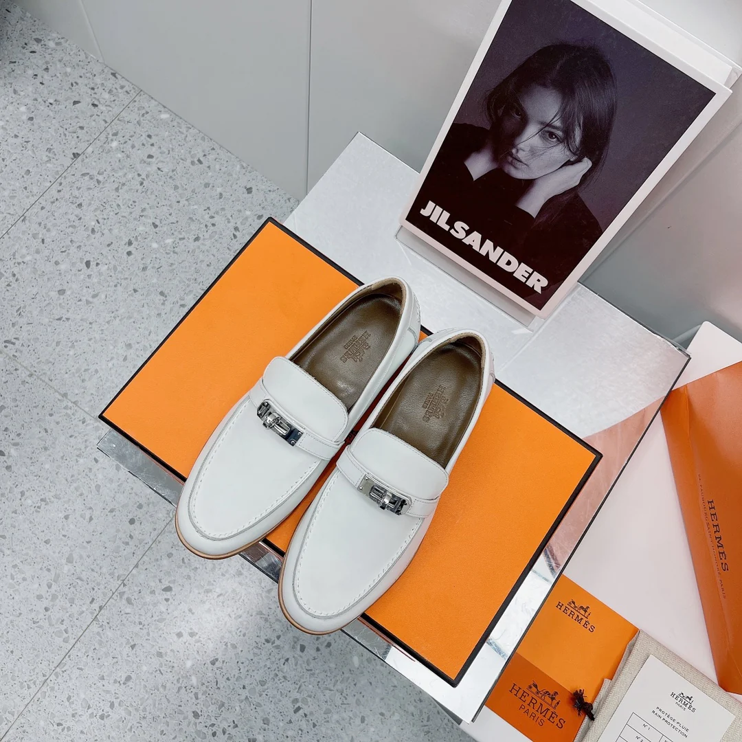 Туфли Hermes с пряжкой из нержавеющей стали (одна пара) - 1