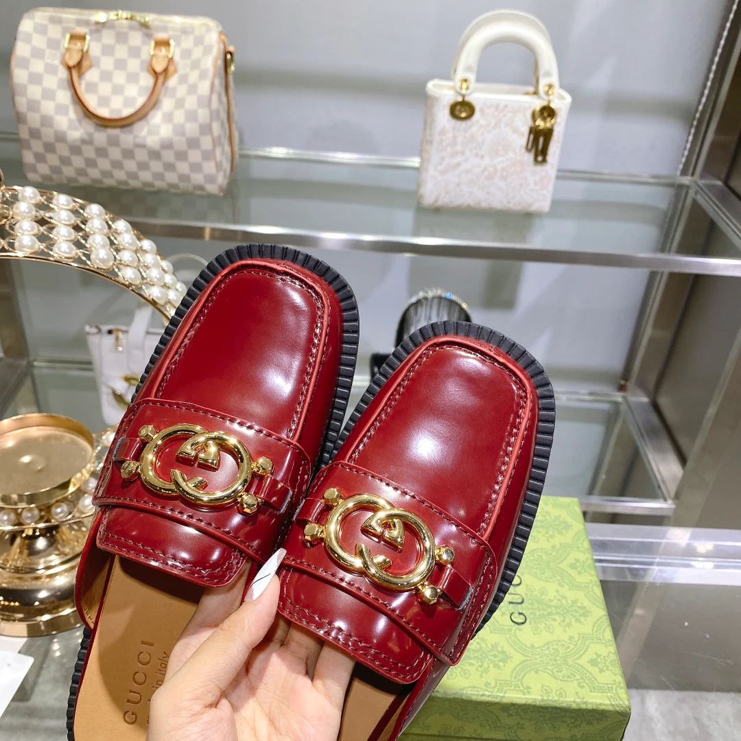 Лоферы Gucci с квадратным носком (без шнурков)