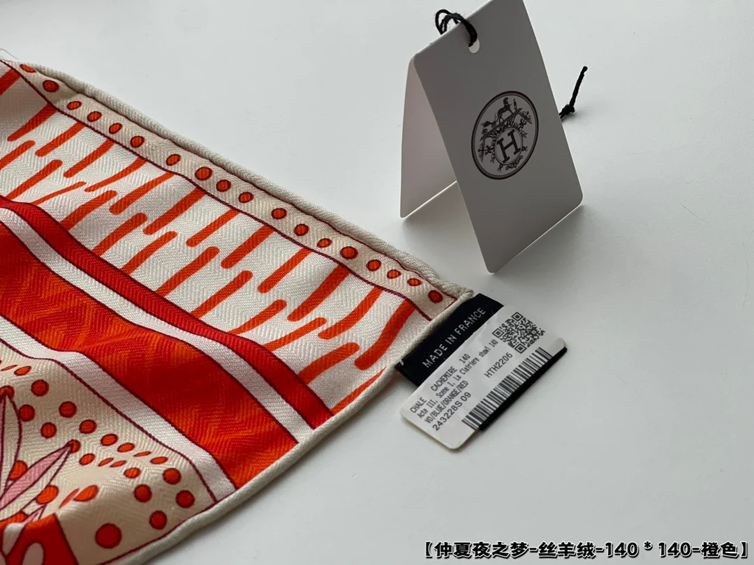 Шелково-кашемировый шарф Hermes ?Сон в летнюю ночь?, 140