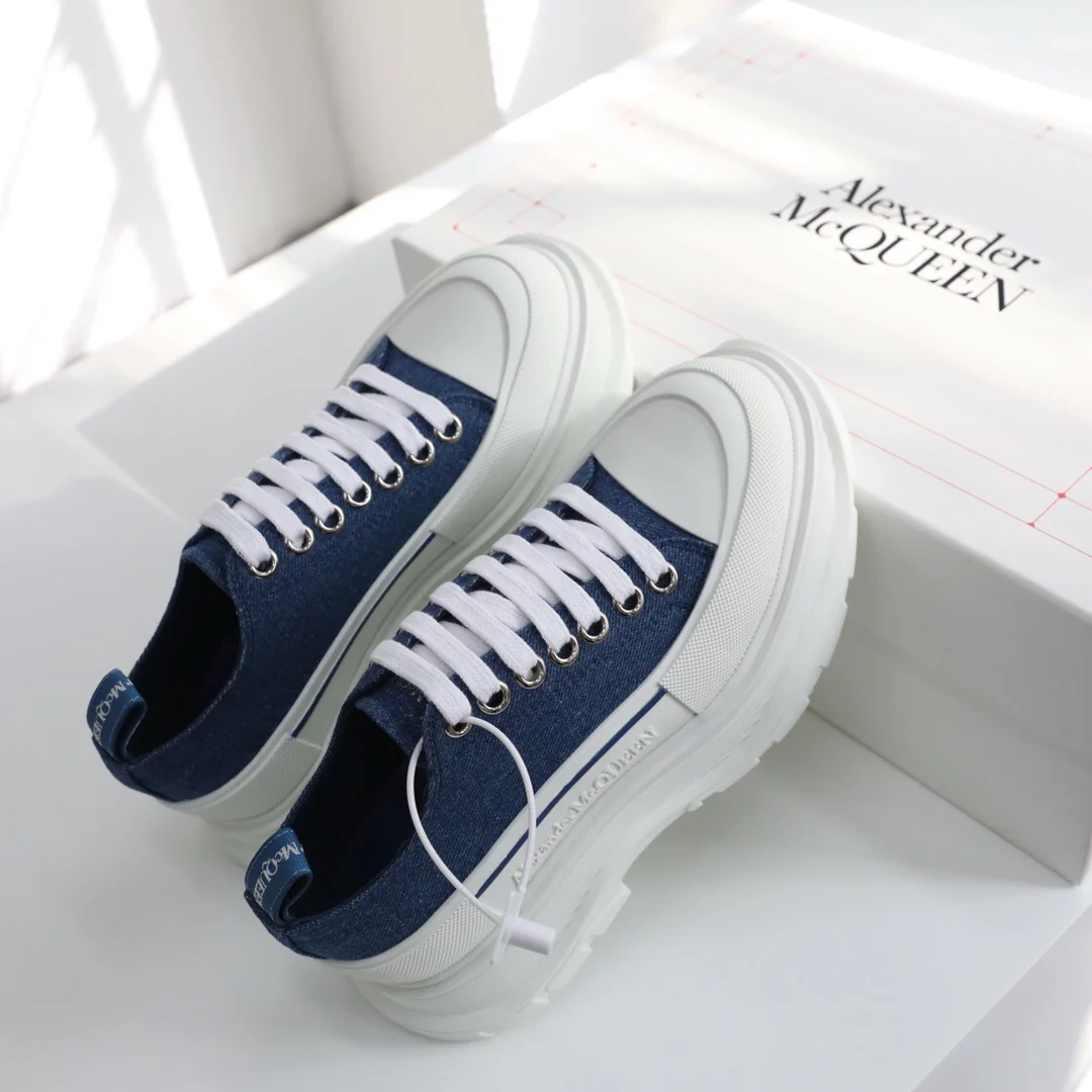 Кед на платформе McQueen - унисекс - джинсово-синий