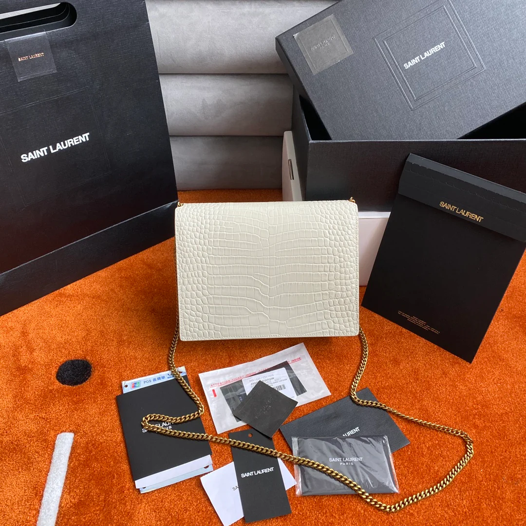 Сумка-конверт YSL Cassandra с крокодиловым принтом - 1 шт.