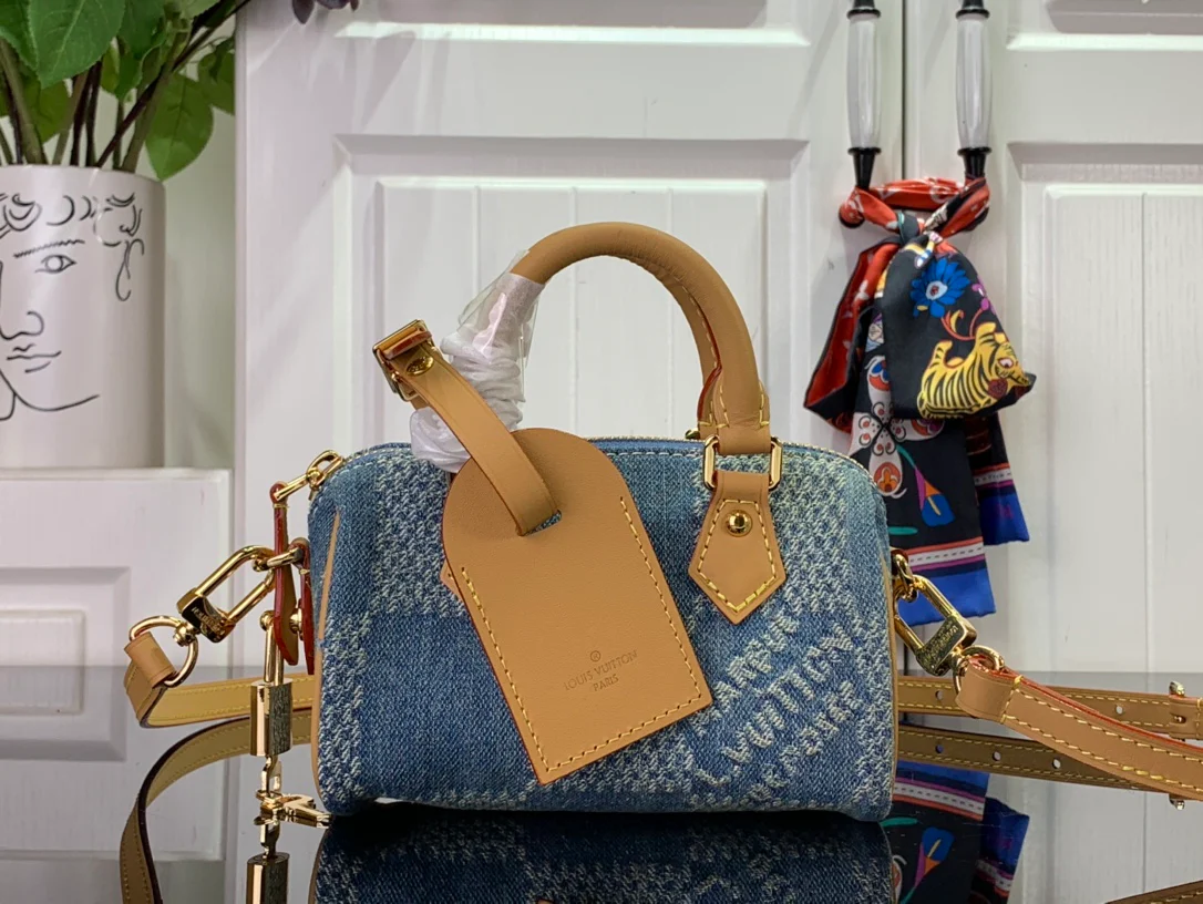 m40682-LV-nano-speedy handbag-denim blue