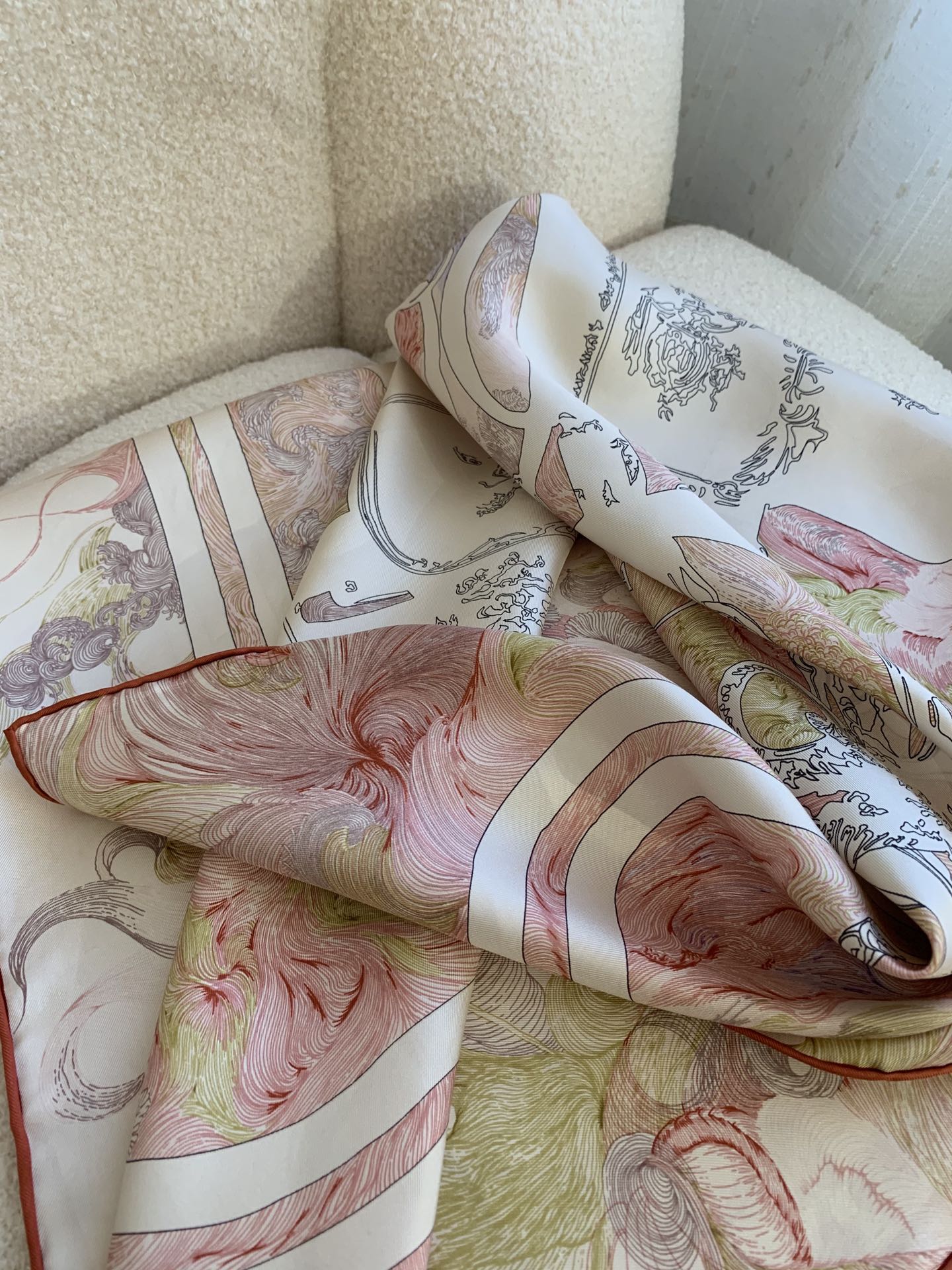 Hermes - Роскошные поводья - Шарф из 90% шелка