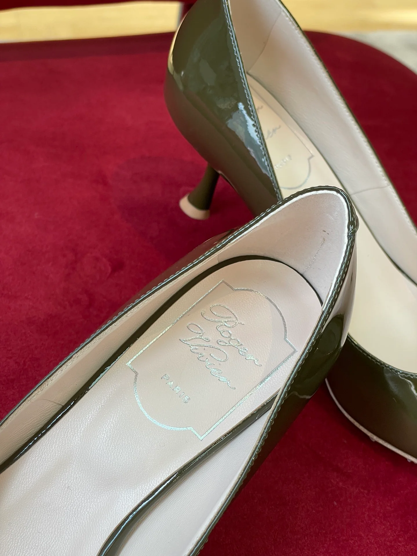 Туфли для автодомов - туфли на каблуке с острым носком - зеленые