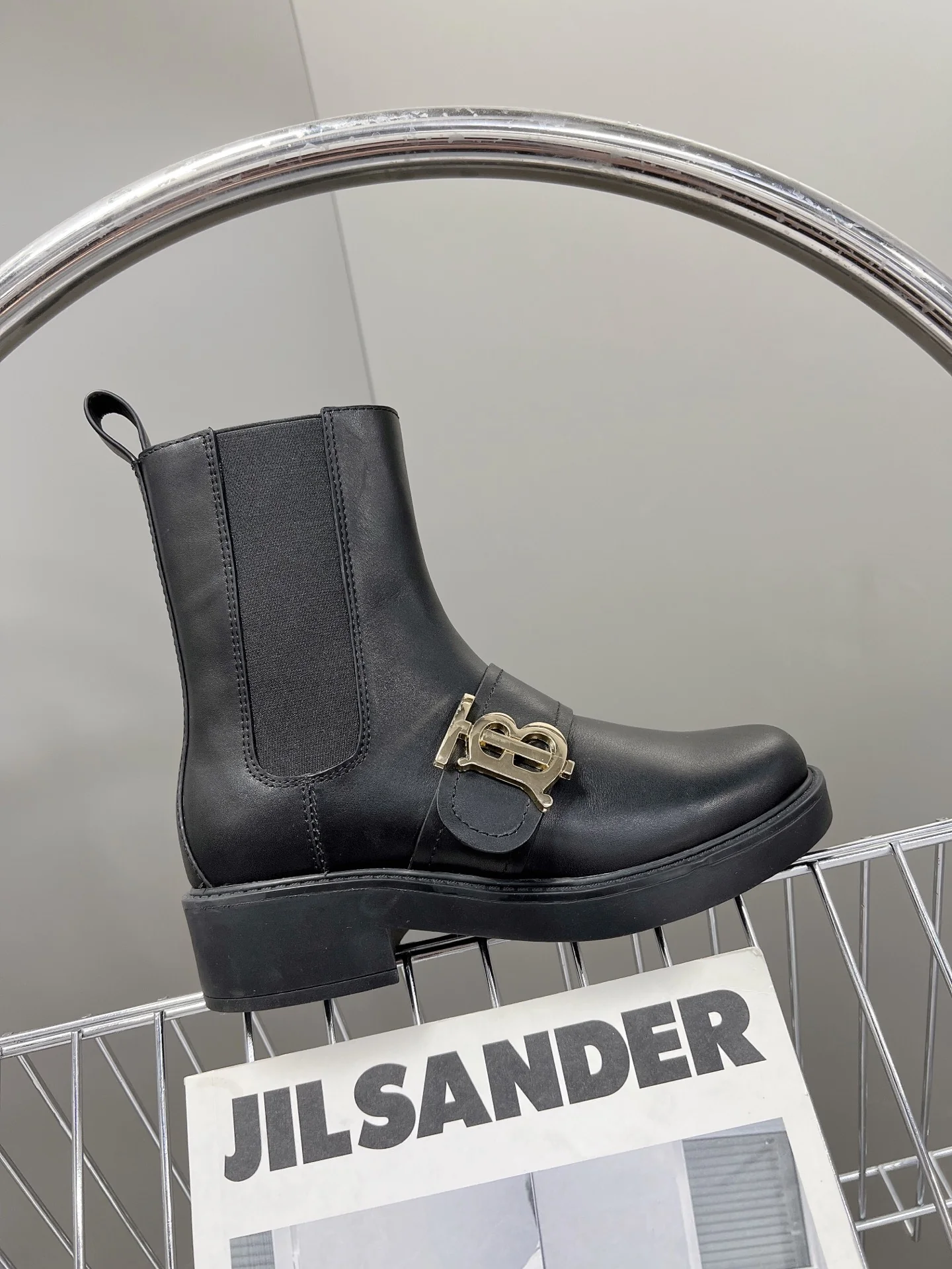 Новые поступления коллекции Burberry 22s Early Spring - Ботильоны с боковой застежкой, Taobao - Матовый черный