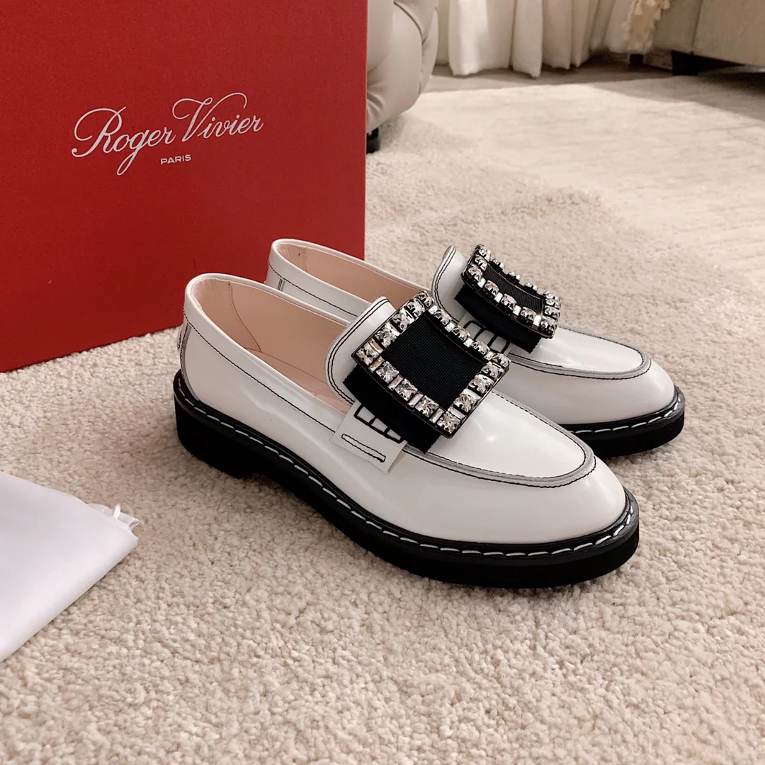 Обувь RV - 22ss - афро-прическа, украшенная стразами - белая