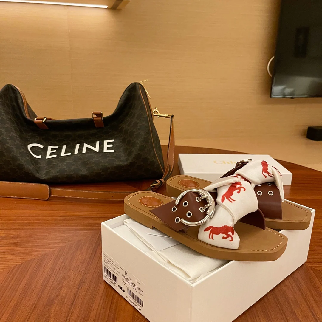 Туфли Chloe - Chloe - пряжка из плетеной ткани - тапочки