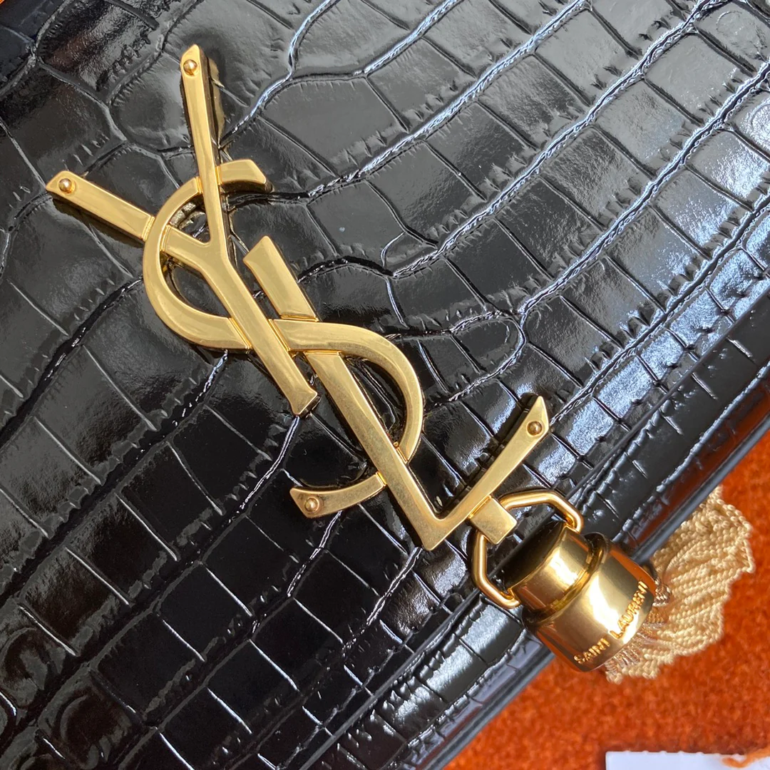 Сумка YSL Kate с цепочкой и крокодиловым принтом - маленькая