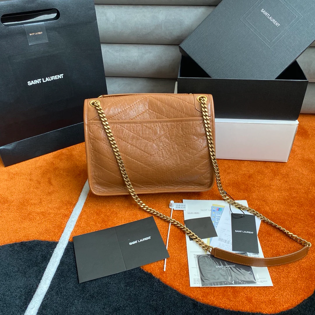 Сумка-мессенджер YSL-niki из верблюжьей коровьей кожи, 28 см.