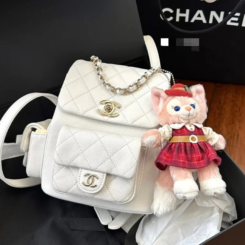 Chanel - Новая маленькая сумка через плечо Tank Duma - Два боковых кармана - Белая - 1