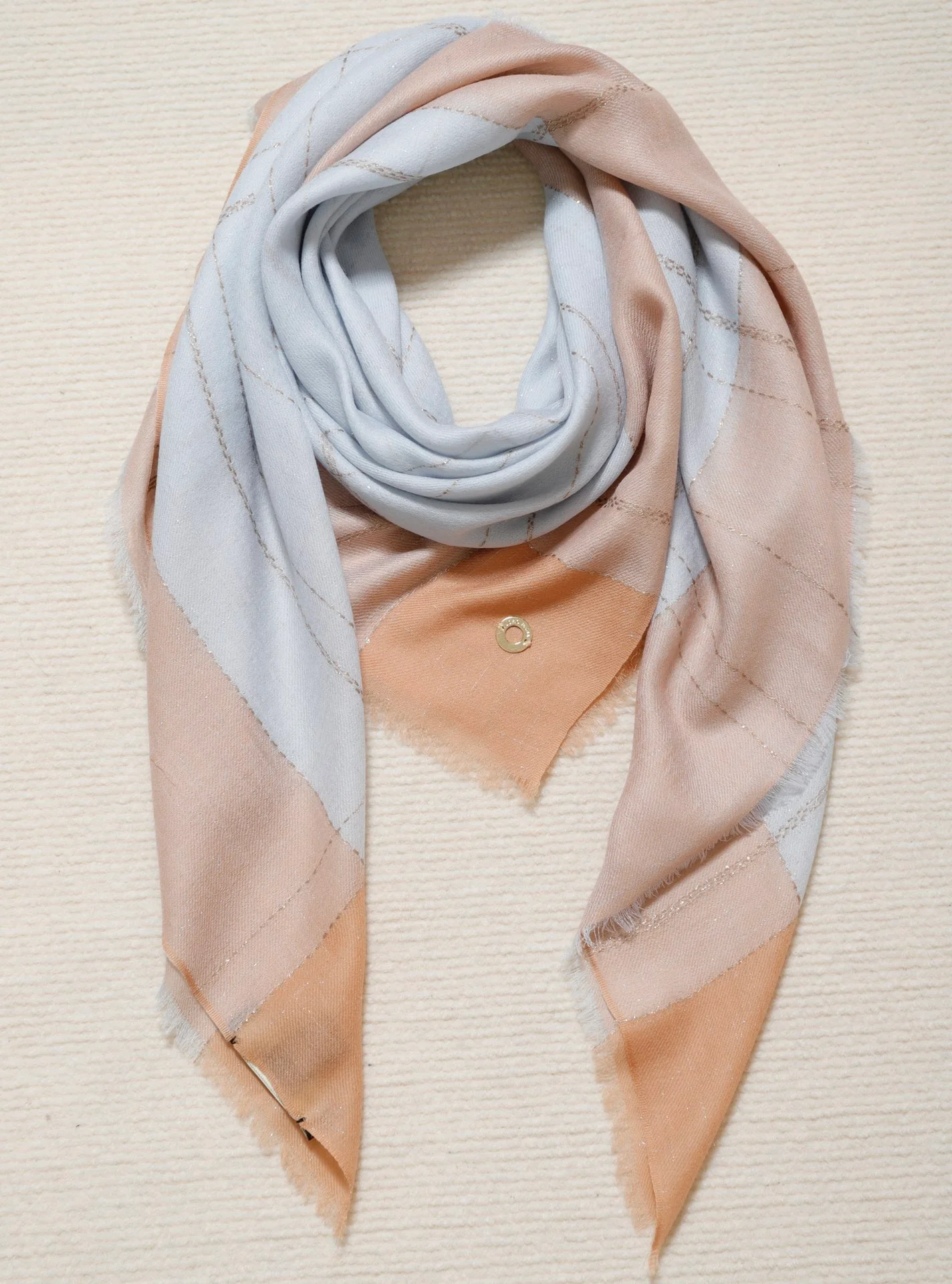 Loro Piana - Небольшой квадратный шарф в клетку с цветовыми блоками