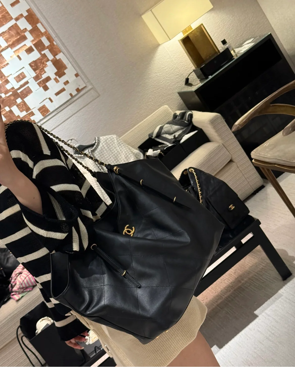 Большая сумка-шоппер 25s - черная