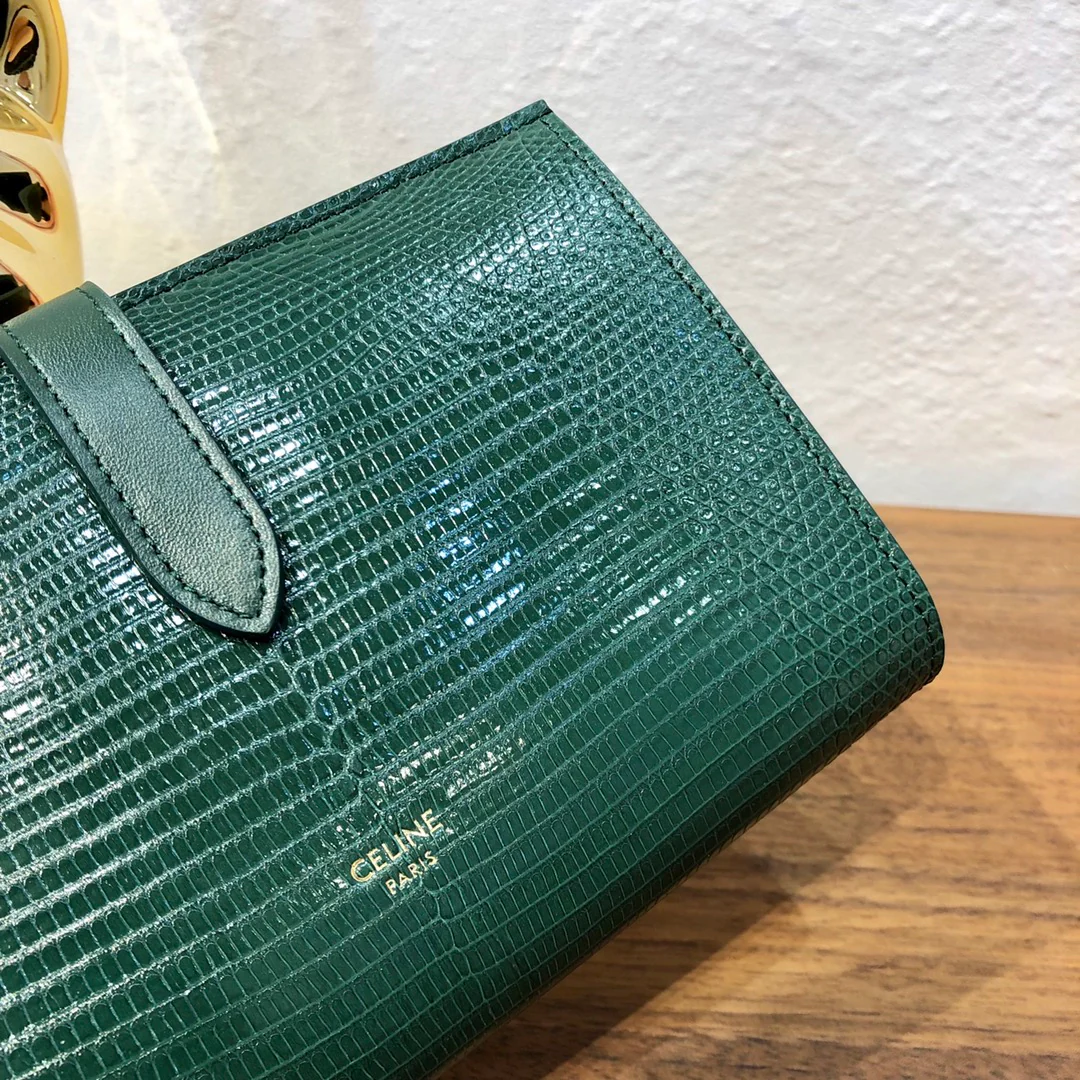 ремешок Celine, большой длинный кошелек, кожа ящерицы, 1