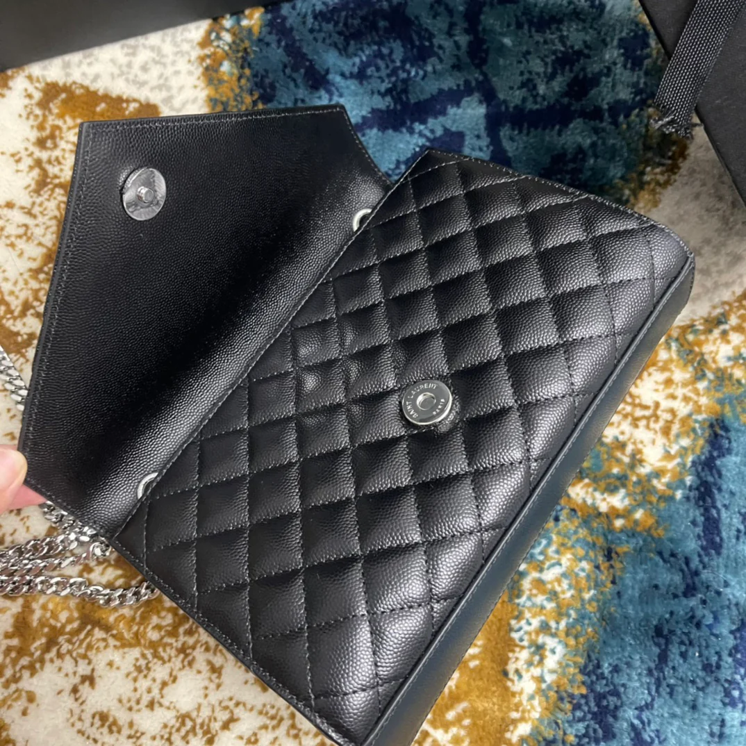 Сумка-конверт YSL с монограммой и икрой, V-образной ромбовидной стёжкой - 4 шт.