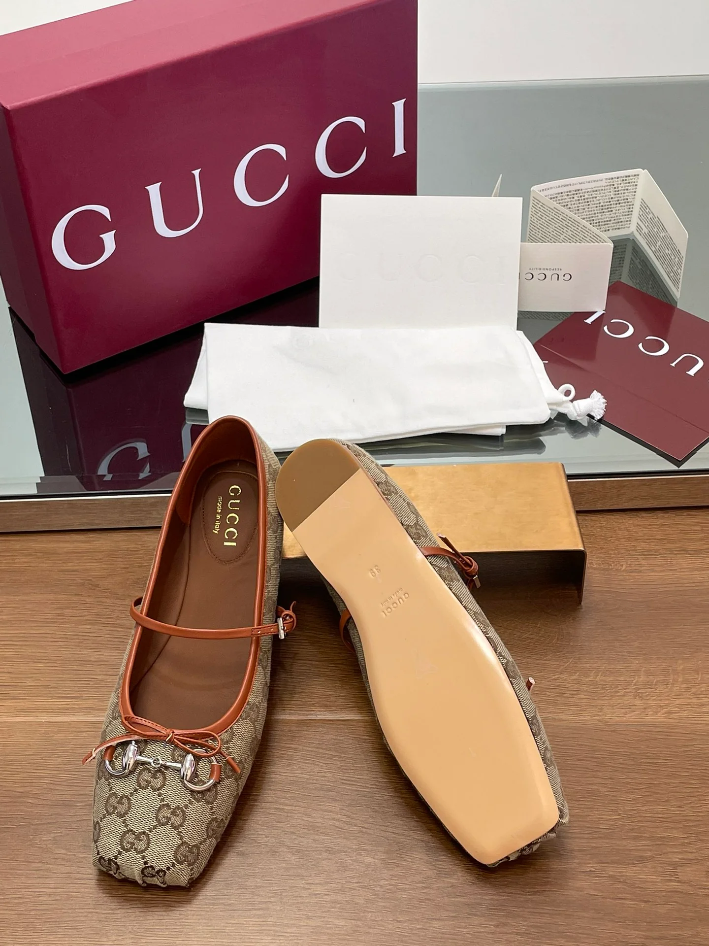 Туфли Gucci 2025 Barre - коричневые