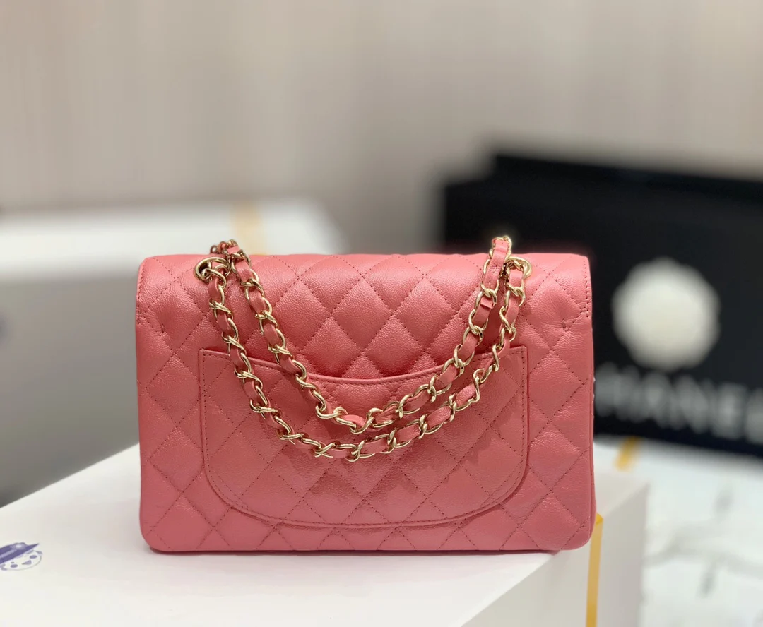 Сумка Chanel Sesame Pattern CF с фурнитурой из розового золота и перламутра - 23 см