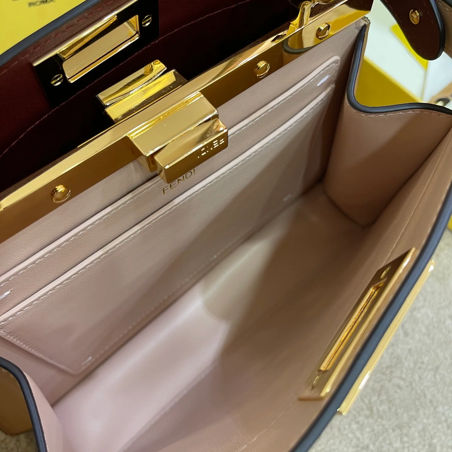 Fendi-peekaboo-i-see-u-small-light brown