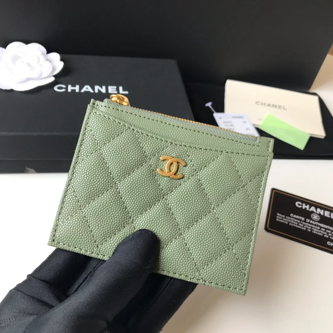 Кардхолдер Chanel на молнии - плоский кардхолдер - 1 шт.