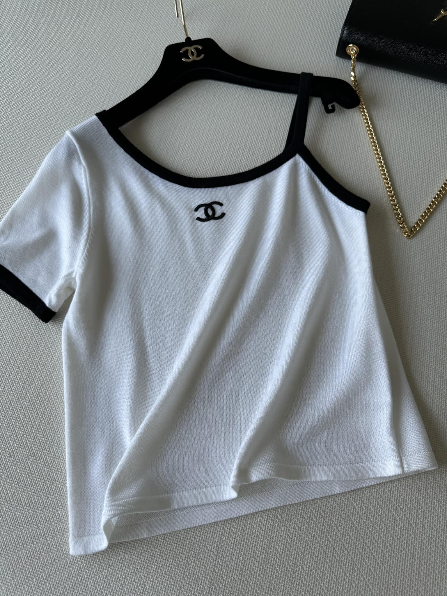 В стиле Chanel - 2403 - Новый топ с открытыми плечами - Белый