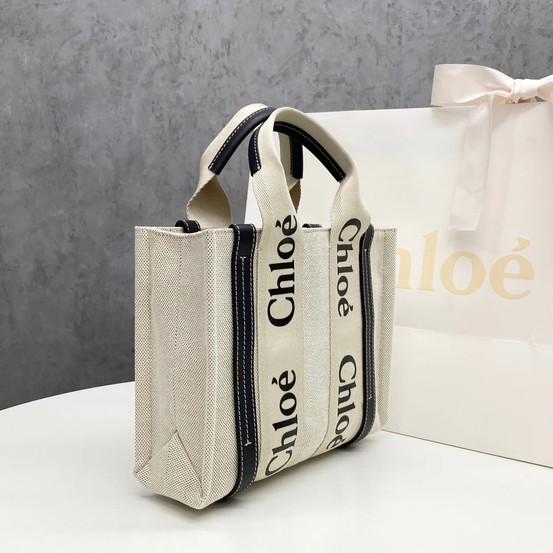 Сумка-тоут Chloe Woody - Маленькая - Черно-синяя