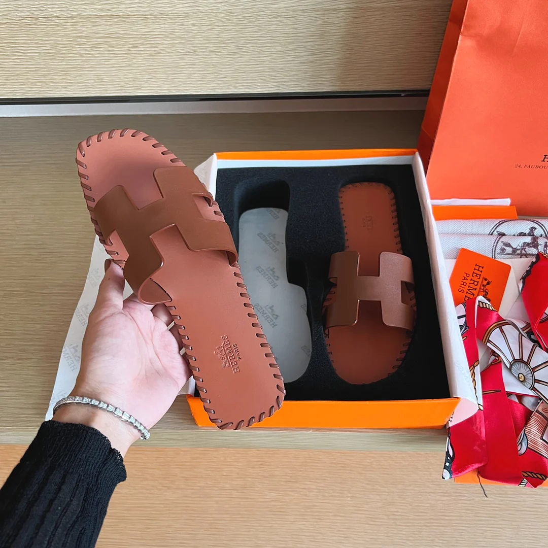 Тапочки Hermes-h Flat Slippers-9