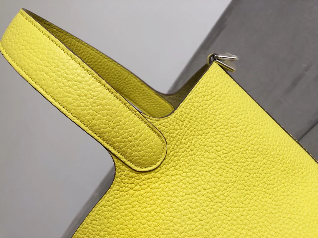 Hermes Picotin 18tc Лимонно-желтая серебряная пряжка