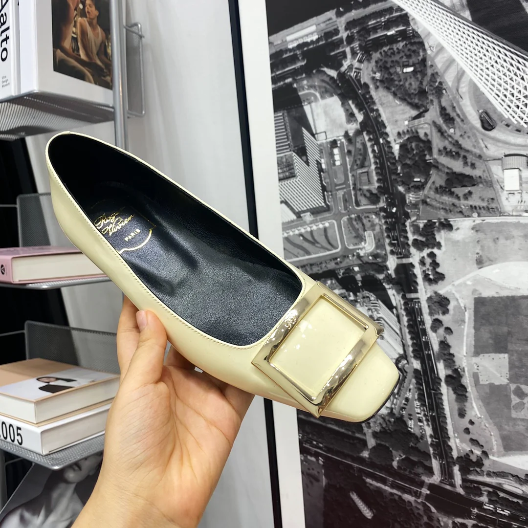 RV - Плоская подошва, квадратный носок - Светло-бежевый