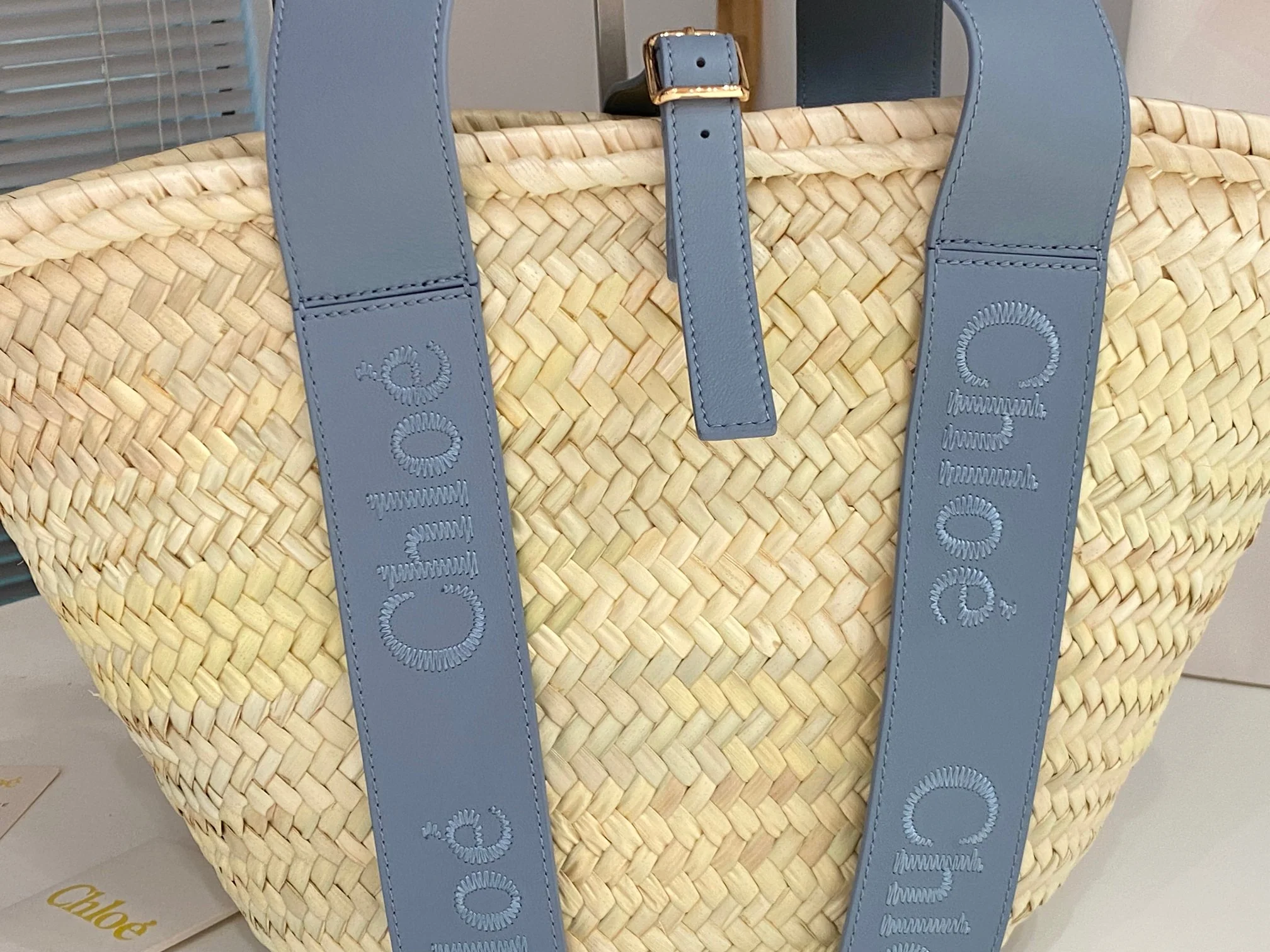 Chloe - Новинка лета 2023 - Плетеная соломенная сумка - Синяя