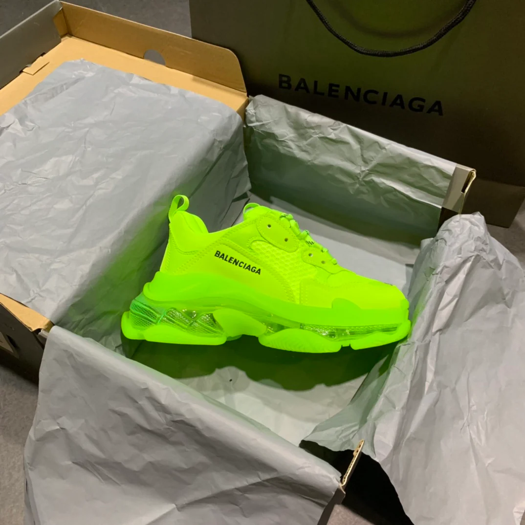 Li Shi - Dad Shoes - Air Cushion Sole - Fluorescent Yellow-Green