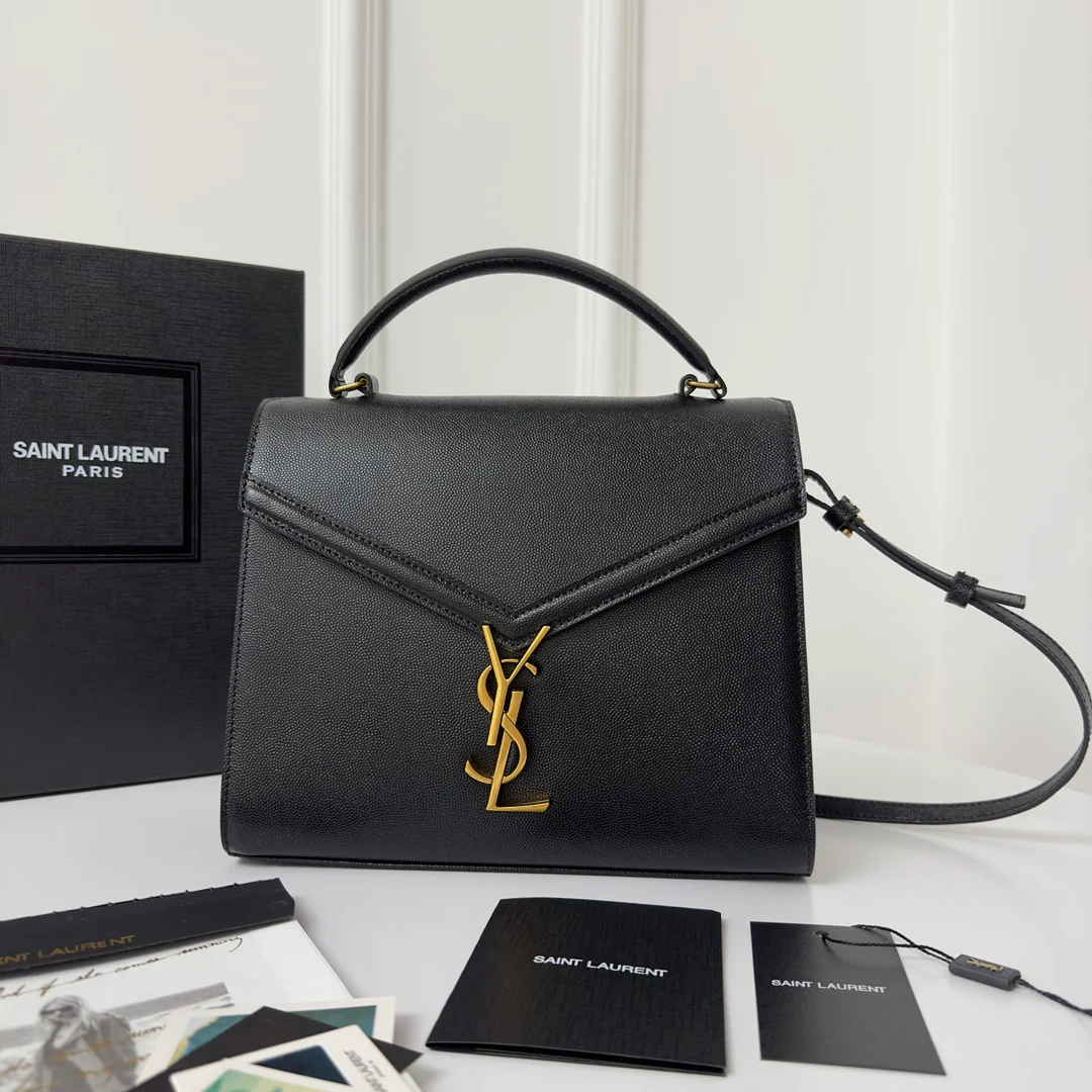 YSL Cassandra 24 см, большой размер, черный