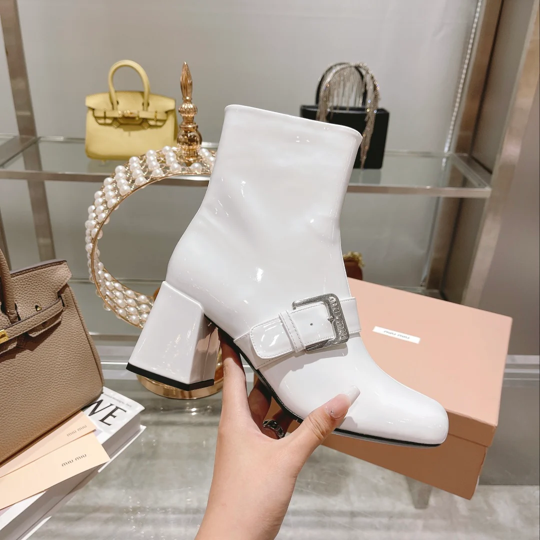 Ботильоны Miu Miu 22 на молнии с металлической пряжкой