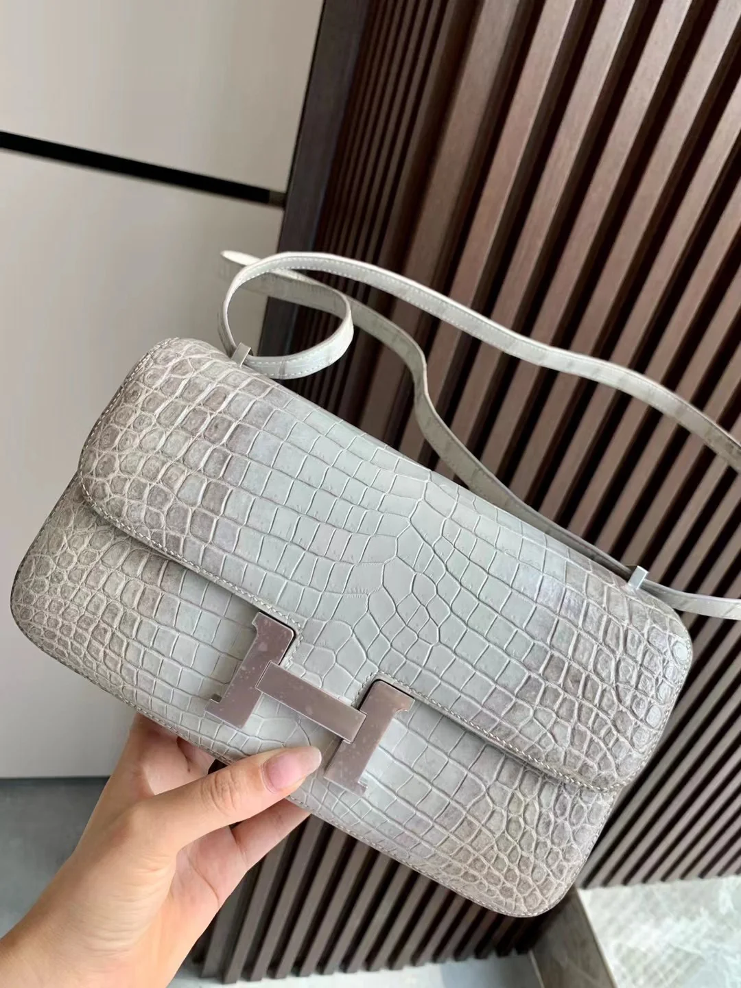 Hermes-constance-elan-26-Himalaya-silver buckle