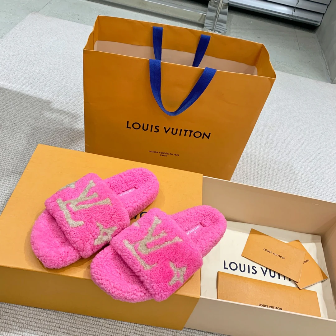 Тапочки LV Paseo Comfort Series с меховой отделкой в ??виде плюшевого мишки - розовые