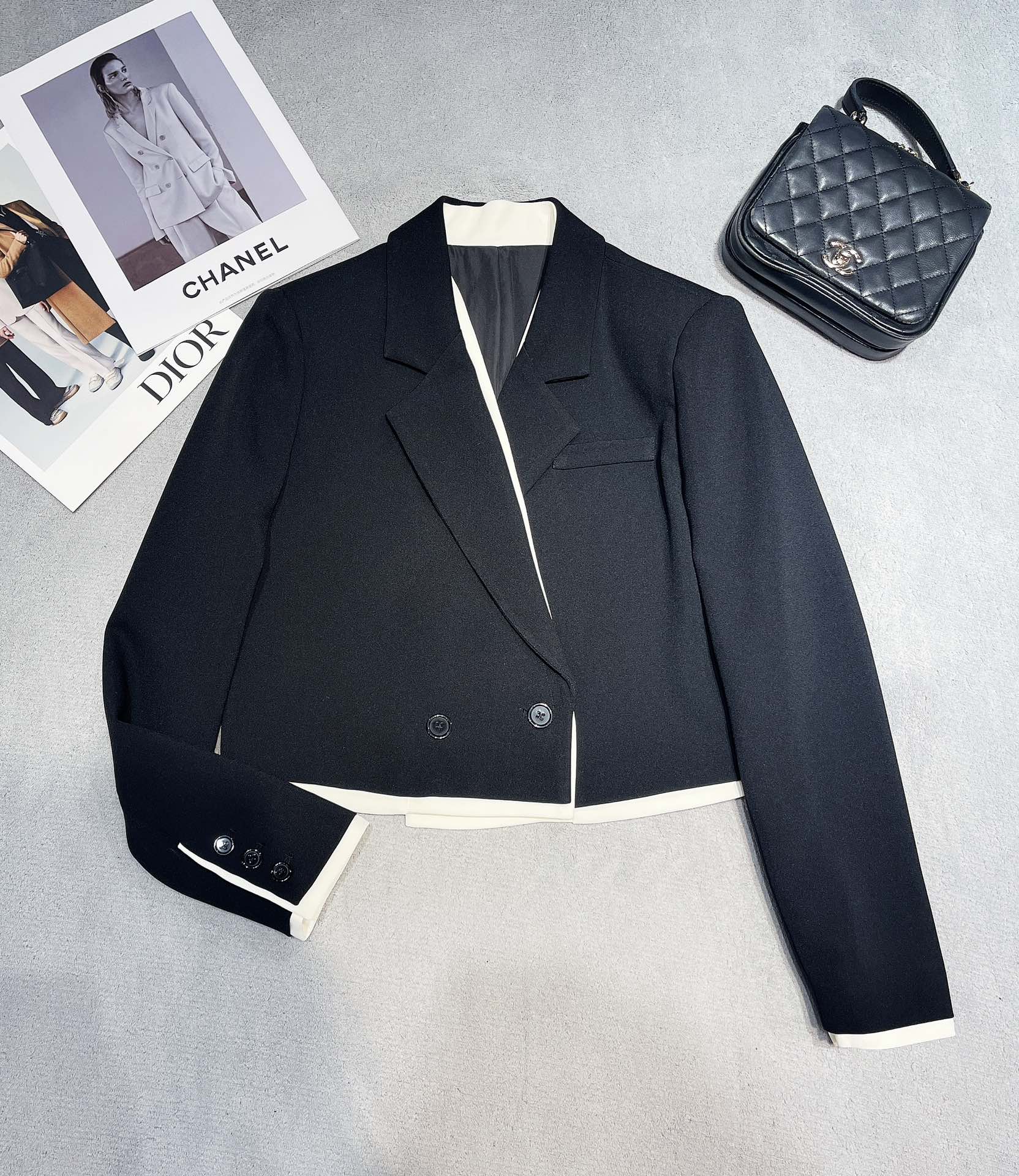 Celine-2404-Пэчворк, имитирующий двухсоставной блейзер