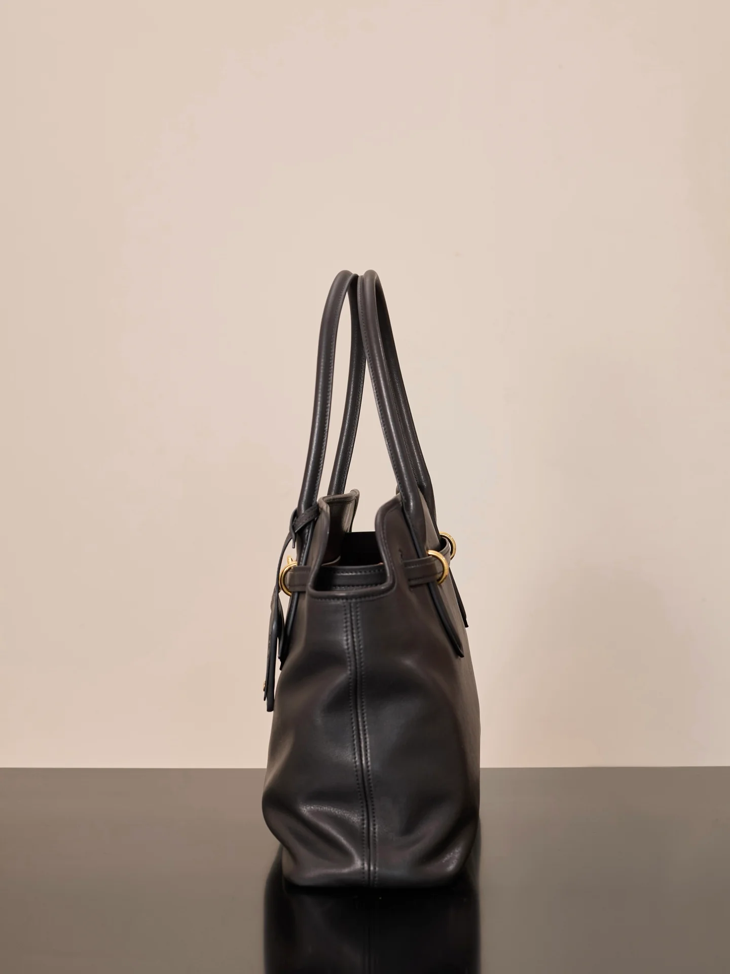 Главная - 5bg291m1580 - Кожаная сумка - Вертикальная - Черная