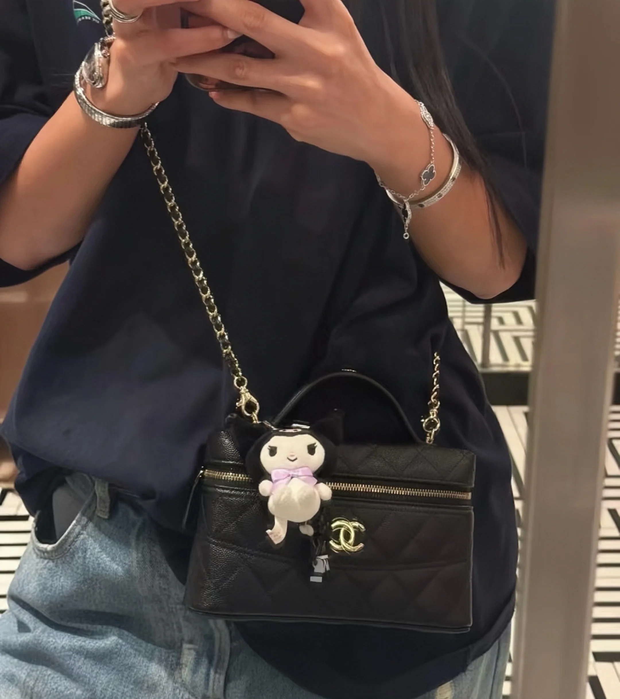 Длинный клатч-коробочка Chanel 25c-LP - черный