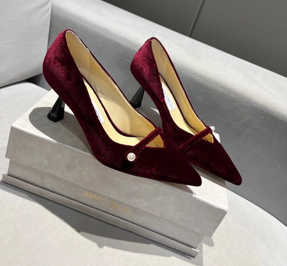 Туфли на высоком каблуке Jimmy Pearl с пряжкой и острым носком - 6