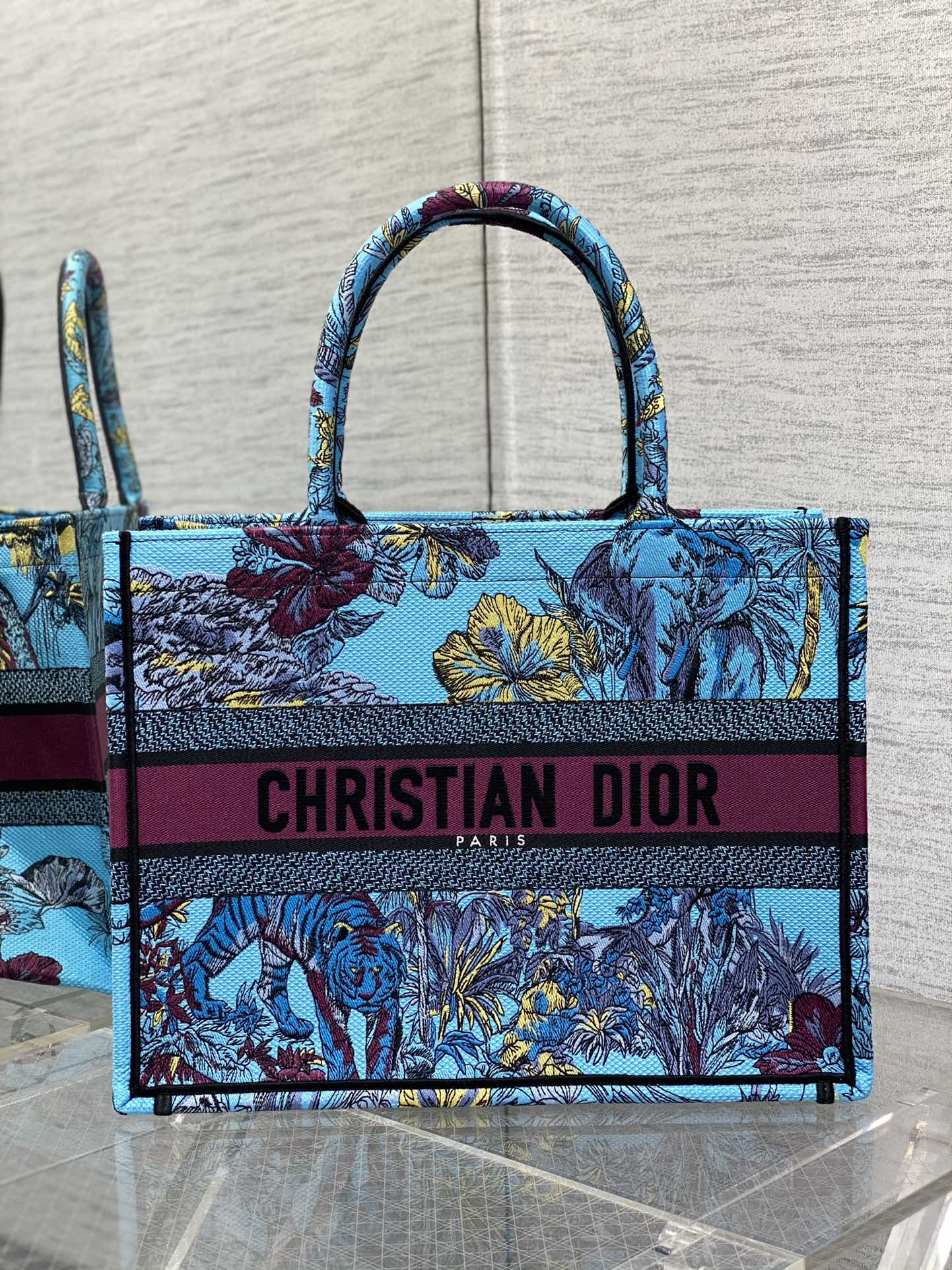 Сумка Dior Book Tote из коллекции Весна/Лето 2023 — Цвет ?зоосиний? — Средний размер