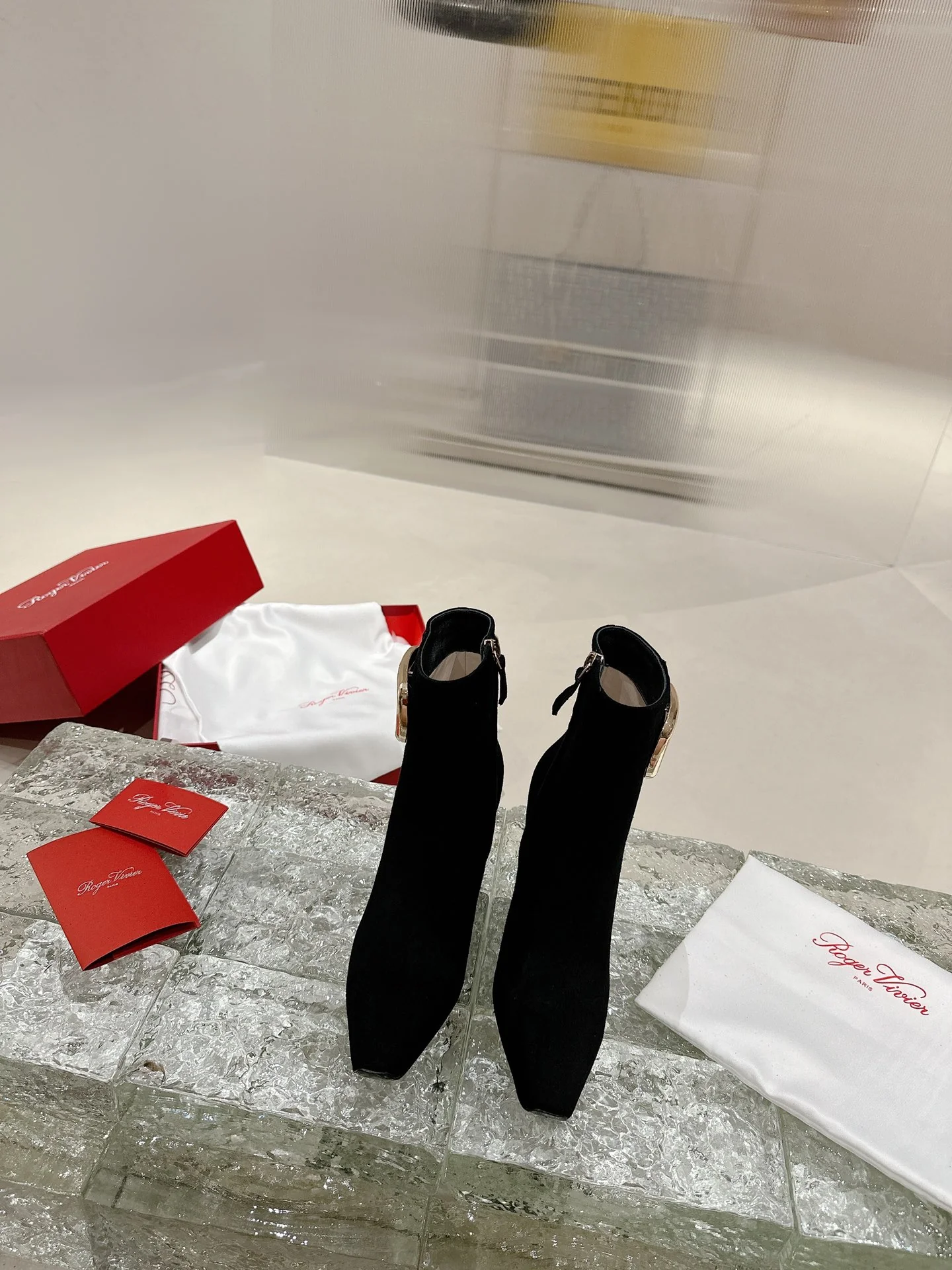 Туфли с квадратным носком и пряжкой - 2024 - Ботильоны на высоком каблуке - Черные