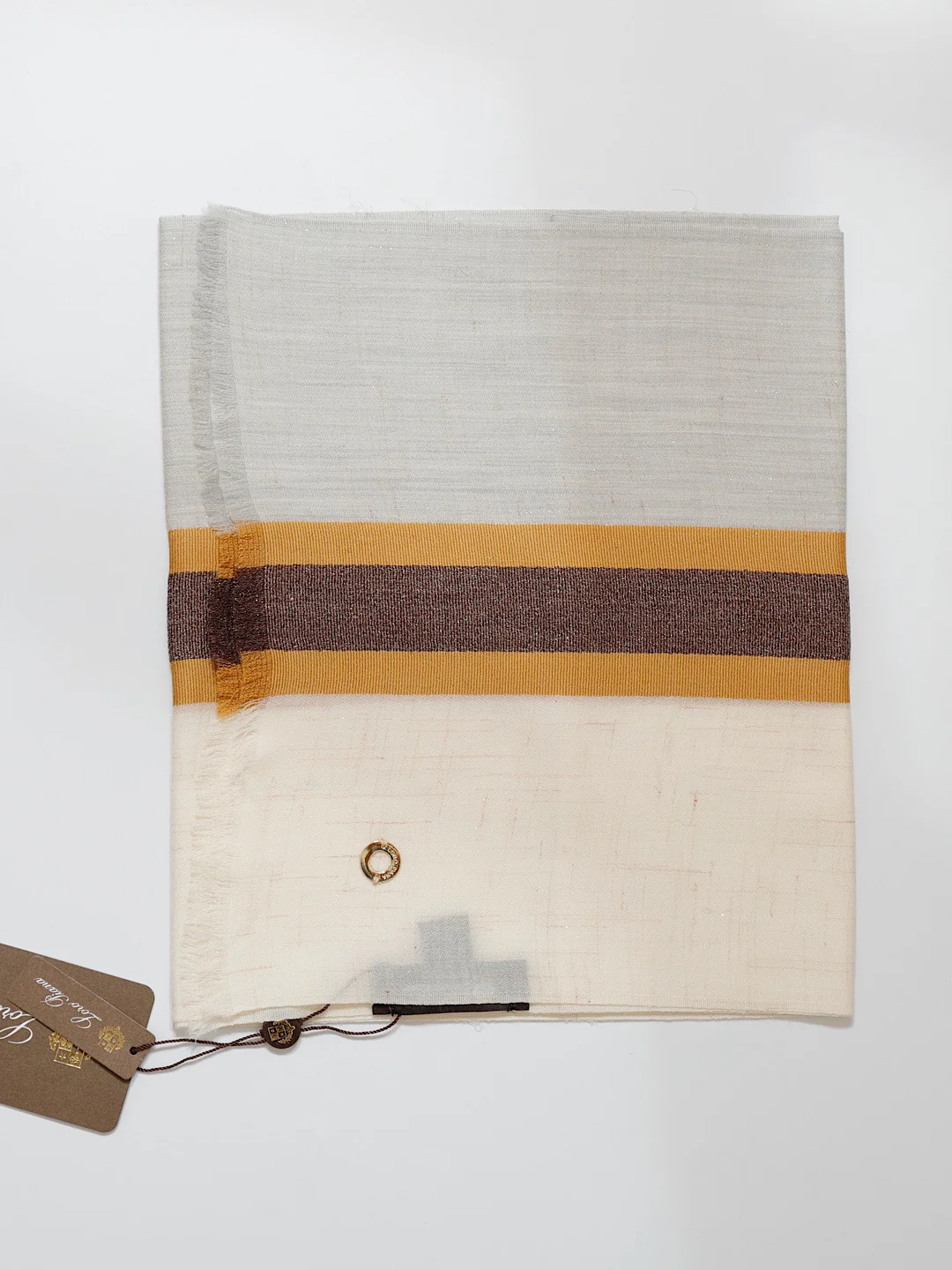 Ультратонкий шерстяной шарф Loro Piana с цветовыми блоками - превосходный блеск - 30 см - 180 см - 2 см