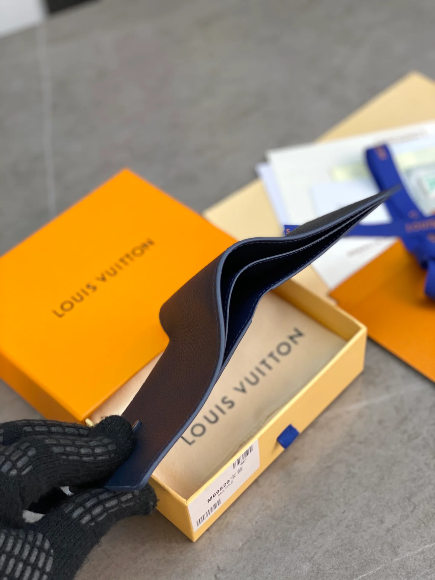 LV-m69829-Короткий кошелек-Королевский синий