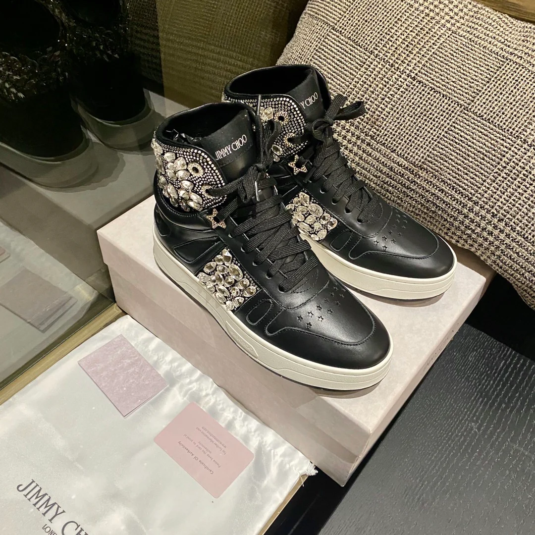 Jimmy - Верх из жемчуга - Платформа - Высокие - Повседневные туфли - Черные - 1