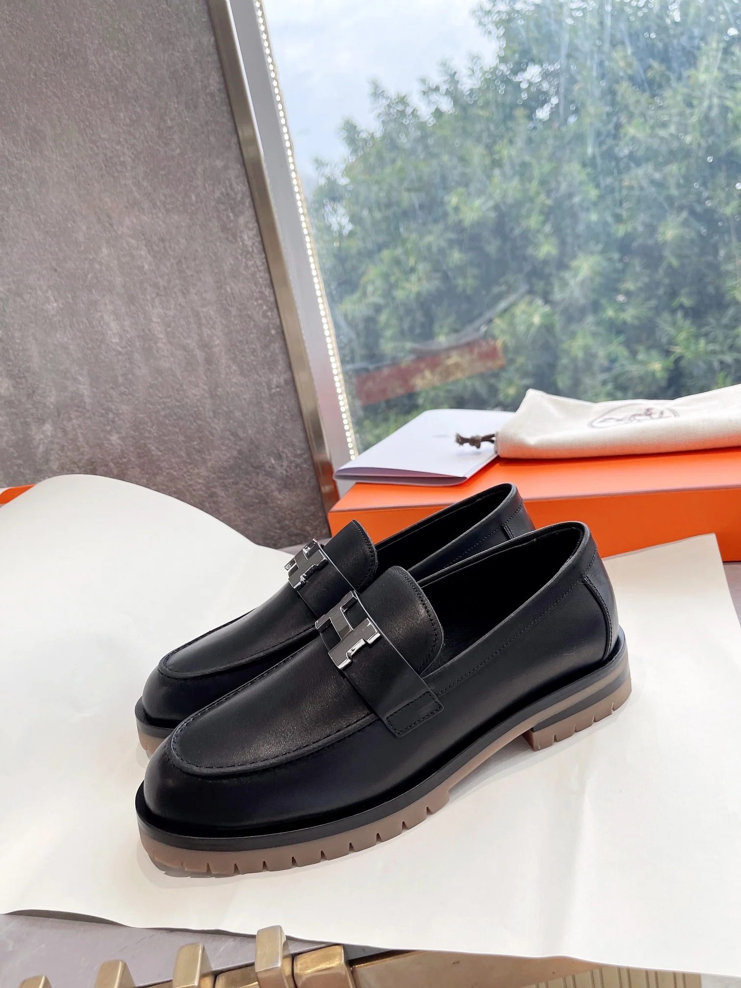 Лоферы Hermes 22FW - черные