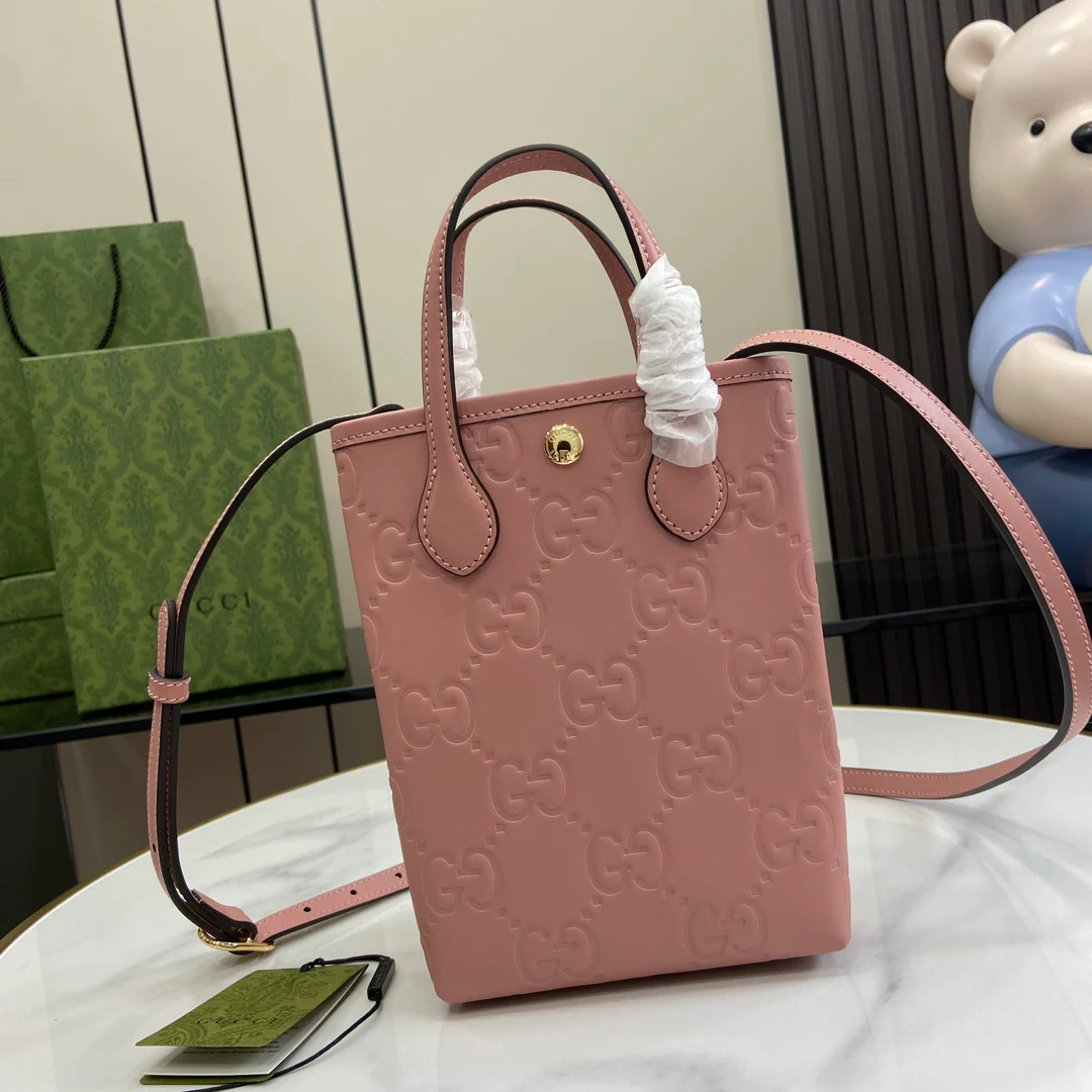 Мини-сумка-тоут Gucci Ophidia - розовая